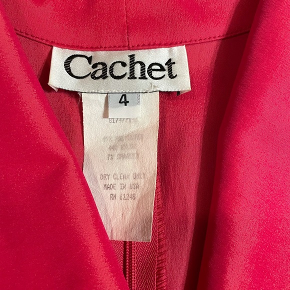 Gorgeous Cachet Hot Pink Dressy Top Sz 4 - Picture 3 of 5
